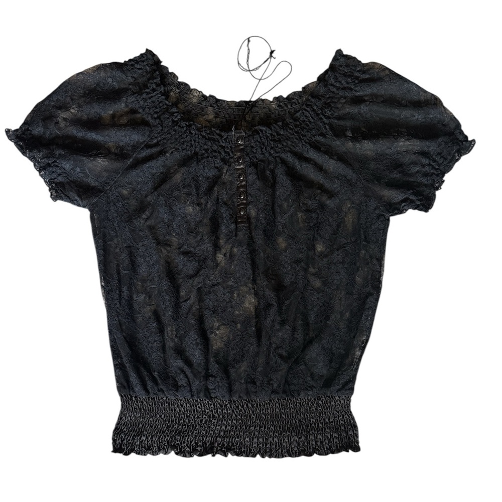 Vtg Frederick's Of Hollywood Sequin Lace Glam Goth  Crop Top 38/M
